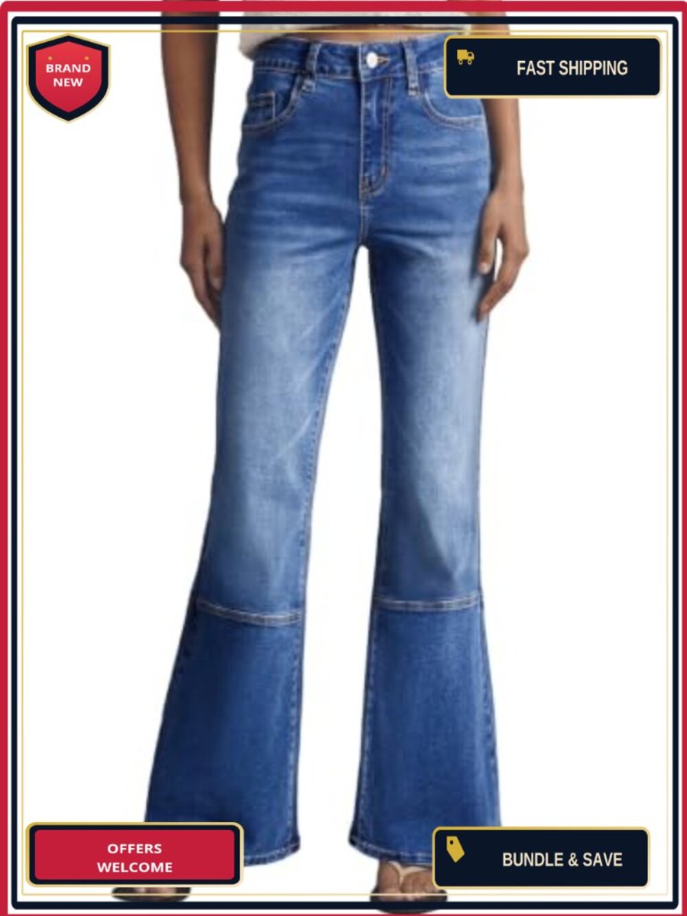 Women's High Waisted Bootcut Flare Jeans Stretch Denim Pants with Pockets
